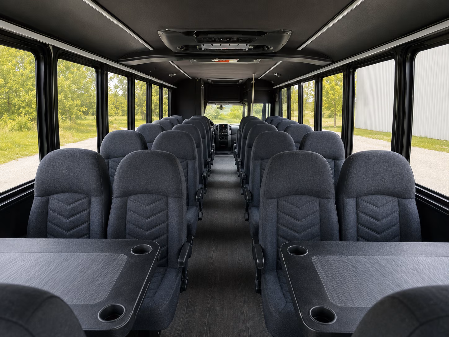 warren 15 passenger minibus inside