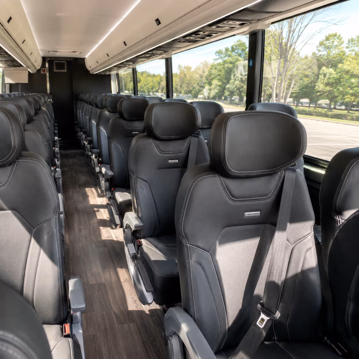 warren 56 passenger charter bus interior