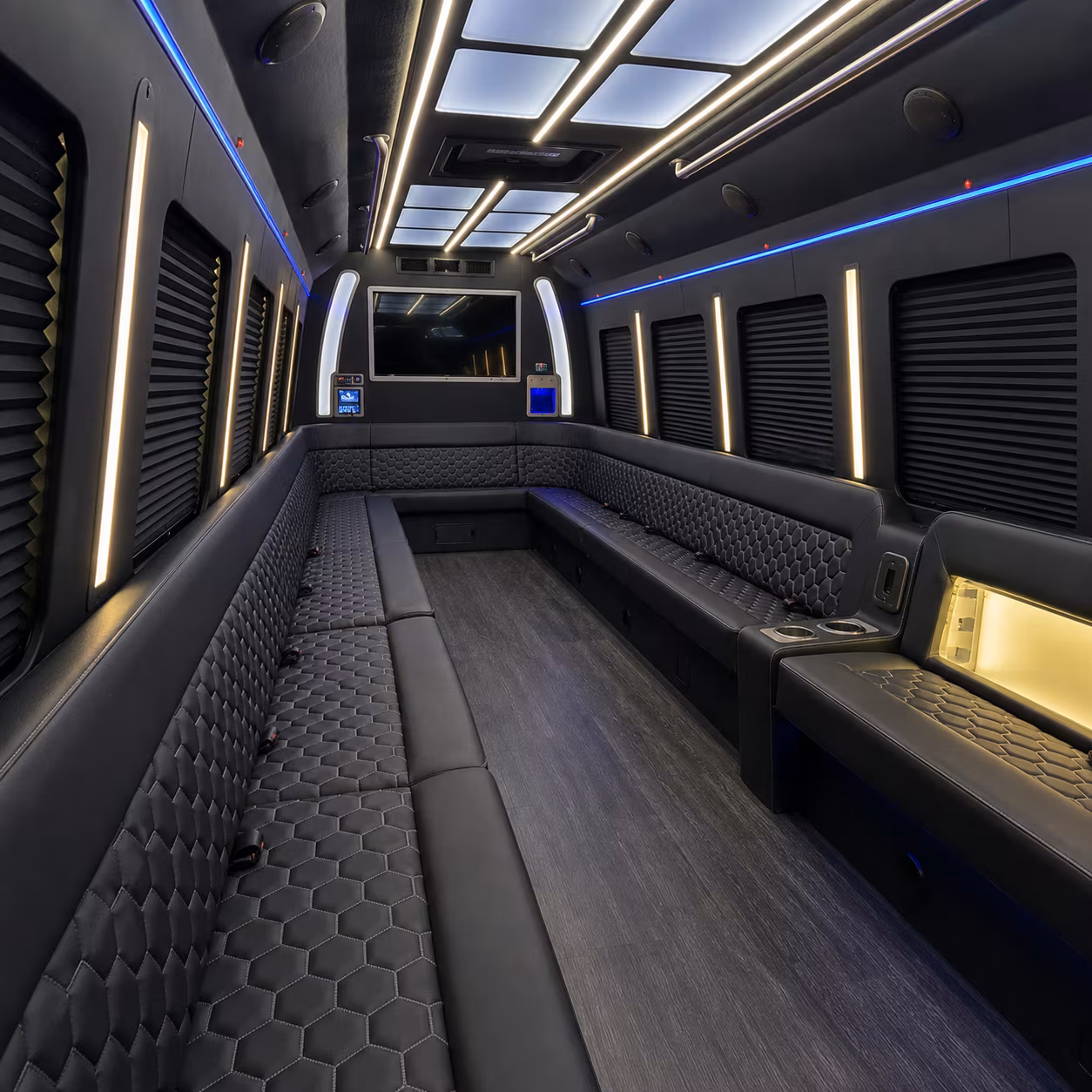 warren party bus rental interior
